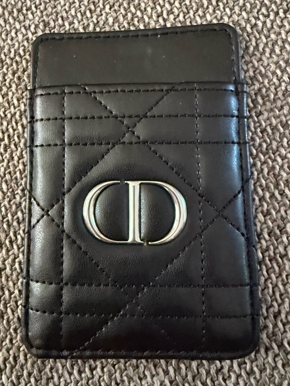 Dior Beauty Black Quilted Faux Leather Card Holder Mirror Phone New Authentic - Picture 11 of 16